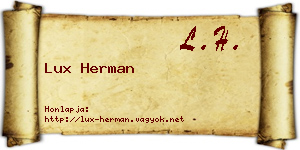 Lux Herman névjegykártya
